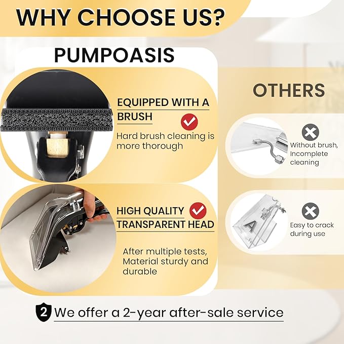 Extractor Hand Tool for Shop Vac,Mytee,Add Cleaning Brushes,Anti Fall Transparent Shell,1/4”Quick Connect,with 2-1/2"&1-7/8" Adapters,for Upholstery & Carpet Cleaning and Car Detailing