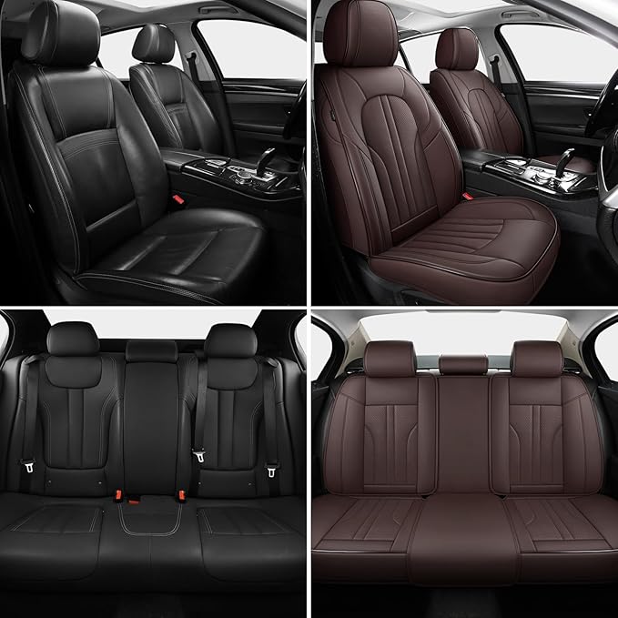 Car Seat Covers,Car Seat Protector Waterproof,Seat Covers Full Set, Car Seat Protectors,Automotive Seat Covers Fit for Most Cars Brown