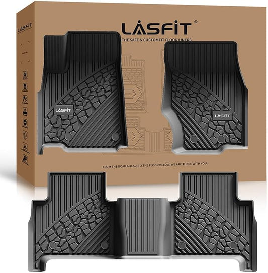 LASFIT Floor Mats for Jeep Grand Cherokee WL 2022-2025 5-Seat (Include 4xe, NOT for L) All Weather TPE Custom Fit Car Mats Floor Liners 1st & 2nd Row, Black