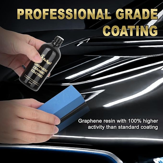 AirTighT Advanced Graphene Ceramic Coating- Self-Cleaning Effect Ultra-High Gloss, Long-Term Protection for Cars, Motorcycle & More,10+ Years Protection Extremely Hydrophobic Anti Scratch
