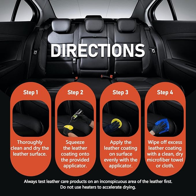 FOLLOWIN Ceramic Leather Coating,Leather Conditioner for Car Interiors,Car Seats,Furniture,Coats,Shoes,Couch,UV Protection,Repels Spills & Stains,10.5oz/300ml