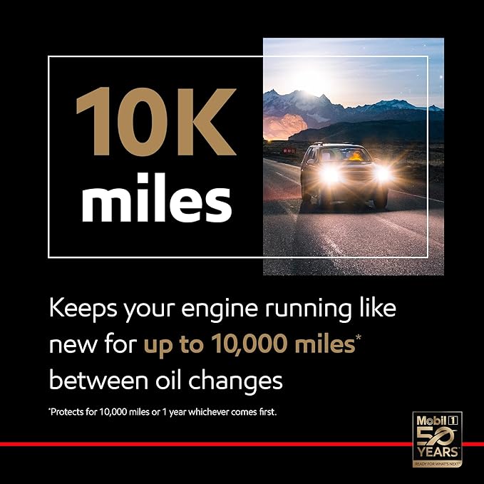 Mobil 1 High Mileage Full Synthetic Motor Oil 10W-40, 5 Quart