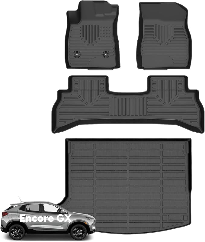 Wayhigh-for Buick Encore GX FWD 2020-2026 (Only Fit Cargo in Upper Deck Position) All Weather Floor Mats and Cargo Liner Set TPE Waterproof Heavy Duty Rubber Floor Liners Encore GX Accessories