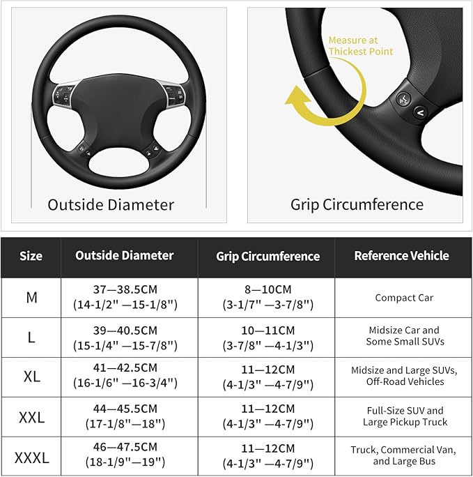 Suede Leather Steering Wheel Cover - DIY Stitch-On Wrap with Needle & Thread (Multiple Thread Colors), Breathable Cowhide, Non-Slip Grip, Fits 16-17 Inch, Comfortable & Durable for Year-Round Use