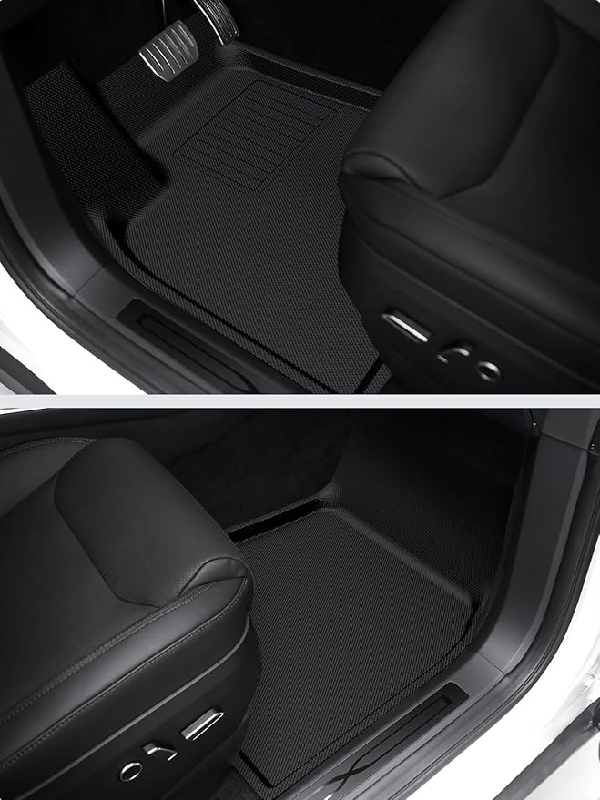 BASENOR 10PCS Tesla Model X Floor Mats 7-Seater All Weather Cargo Liner Mat XPE Car Mats Anti-Slip Trunk Mat Back Seat Cover Model X Plaid Accessories 2022-2026