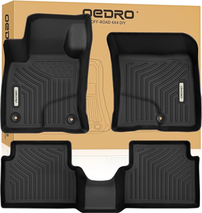 OEDRO Floor Mats Compatible with 2025-2022 Ford Maverick (Gasoline Models Only), All Weather Car Floor Pretoctor TPE Guard Floor Liner 1st & 2nd Row Black