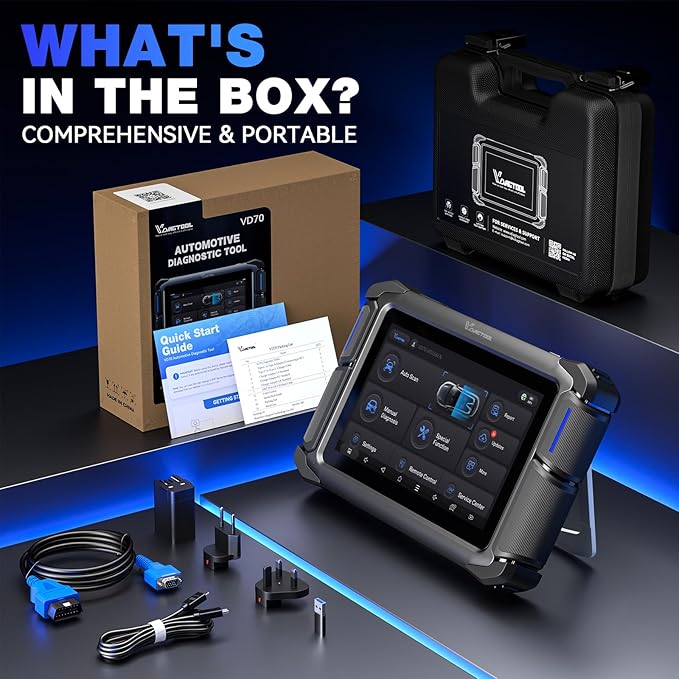 Bidirectional Scan Tool VDIAGTOOL VD70, OBD2 Scanner Diagnostic Tool with ECU Coding, 36+ Resets, FCA AutoAuth, All System, PMI, CAN FD & DoIP, V.A.G. Guide, 3-Year Update