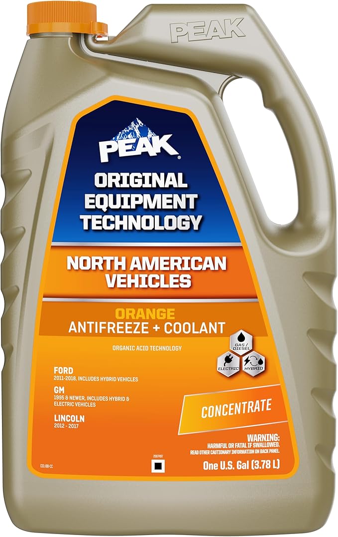 PEAK OET Extended Life Orange Concentrate Antifreeze/Coolant for North American Vehicles, 1 Gal.