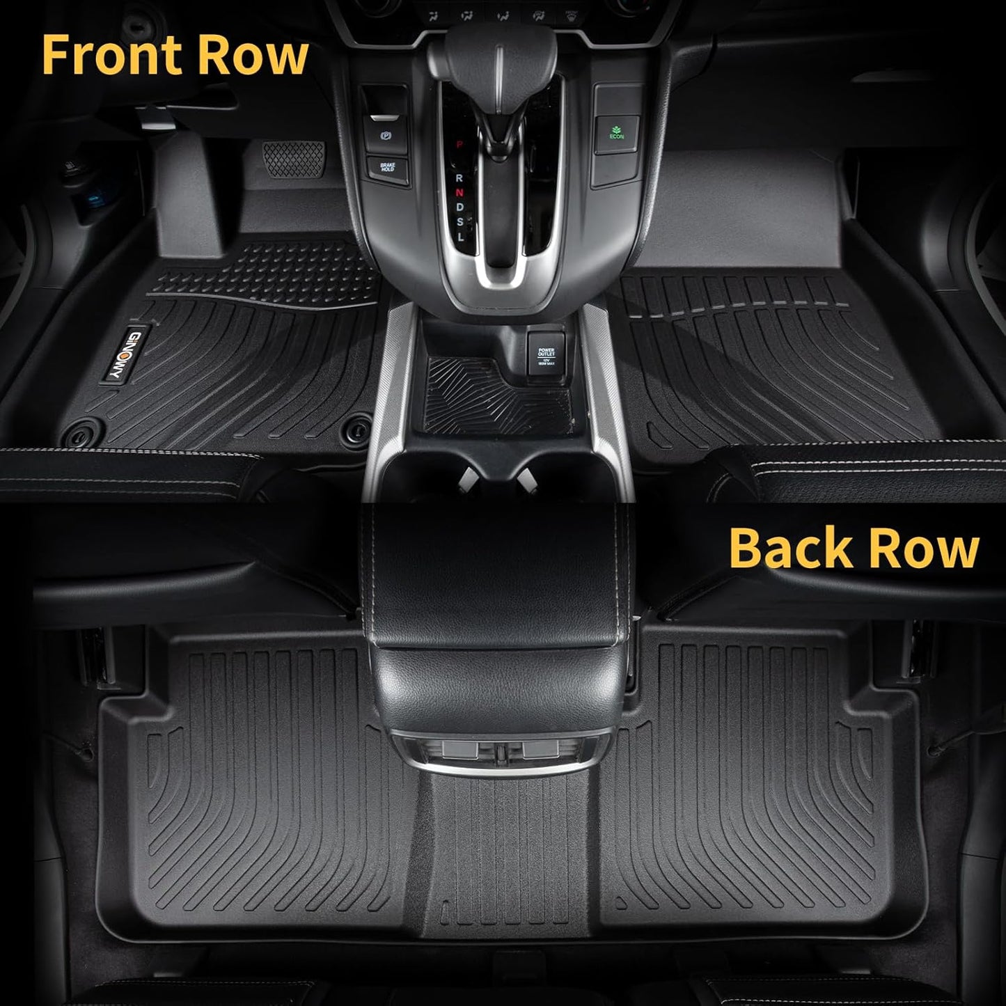 GINOWY- Floor Mats & Cargo Liner for Mazda CX50 2023-2025, TPE All Weather Mats Floor Liners CX-50 2024 Waterproof Non-Slip Trunk Mat CX50 Automotive Accessories Black