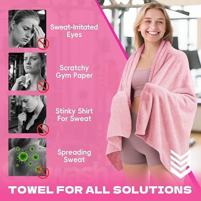 Microfiber Gym Towels for Showering Working Out Quick Dry Negative ions Large Middle Small Sizes Lightweight Gym Towel for Men Women Tennis Sports Towels for Body Hot Yoga Fitness Essentials