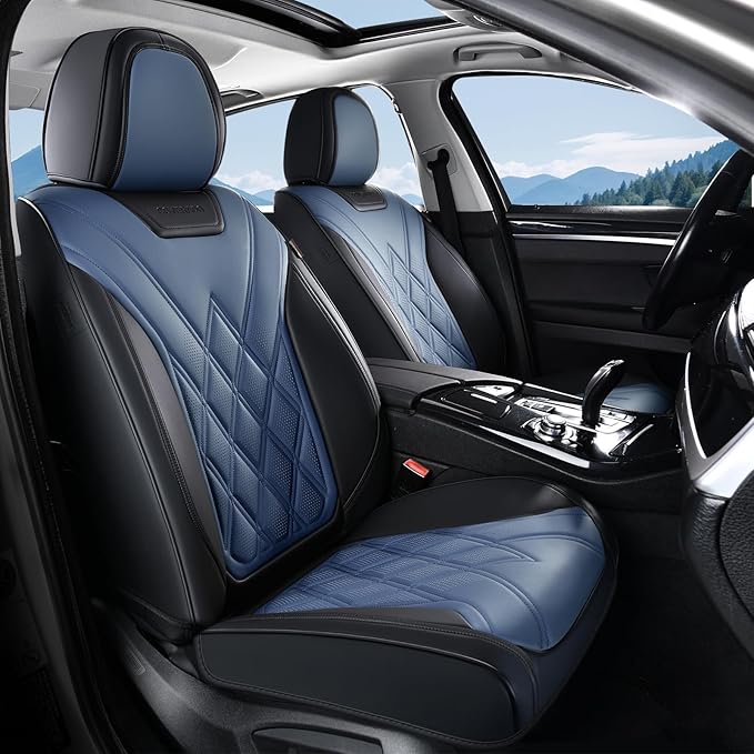 Coverado Car Seat Covers, Front Covers for Cars, Car Seat Cover Front Seats, Automotive Seat Cover, Waterproof, Leather Car Seat Cushion, Universal Interior Covers Seat Protectors for Most Cars