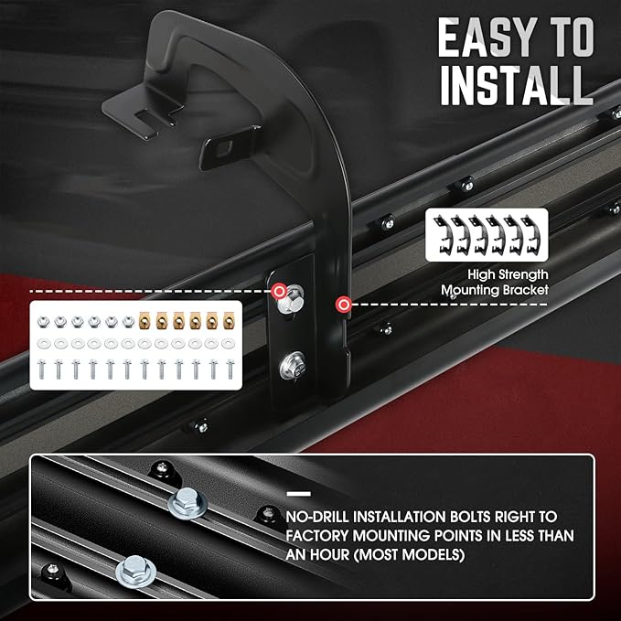 DNA MOTORING 6.75" Flat Running Boards Side Step Bars Compatible with 2007-2018 Chevy Silverado GMC Sierra 1500 3500HD / 2007-2019 2500 HD Extended Cab, Black, STEPB-A-0093