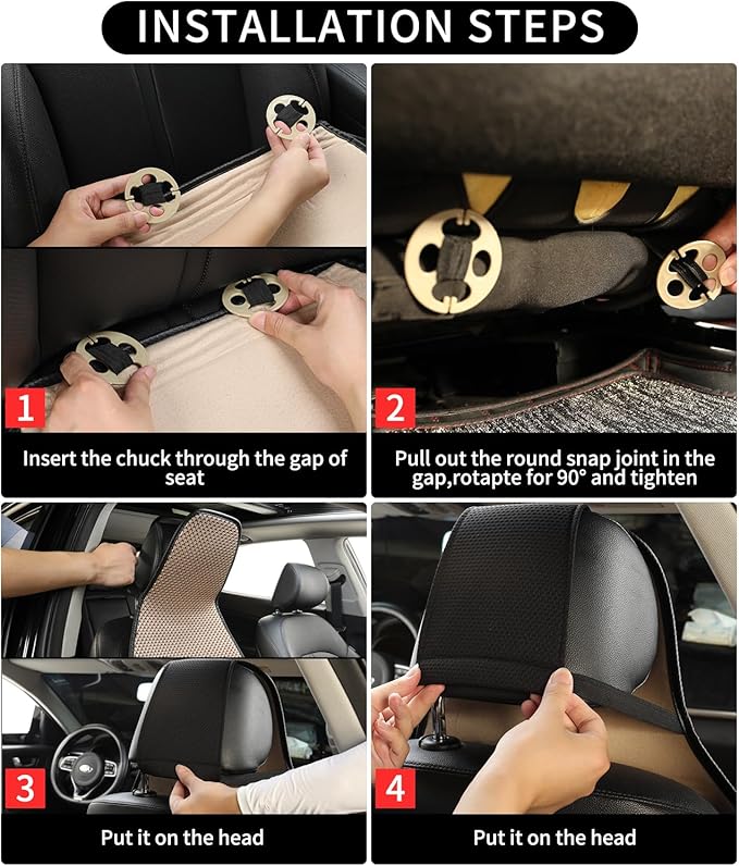 Auto Newer Bucket Car Seat Cover,Breathable Front Car Seat Cushion,Comfortable Car Seat Protector,Anti-Slip Full Wrap Driver Car Seat Protector with Storage Pocket,Universal All Seasons(Beige,2PCS)