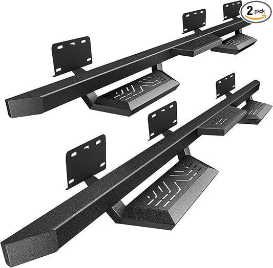 PZ Running Boards Compatible with 2019-2025 Dodge Ram 1500 Quad Cab/Extended Cab New Body Style, Drop Side Steps Black Heavy Duty Carbon Steel Rails Nerf Bars(Only FIT Ram 1500 New Body Style)