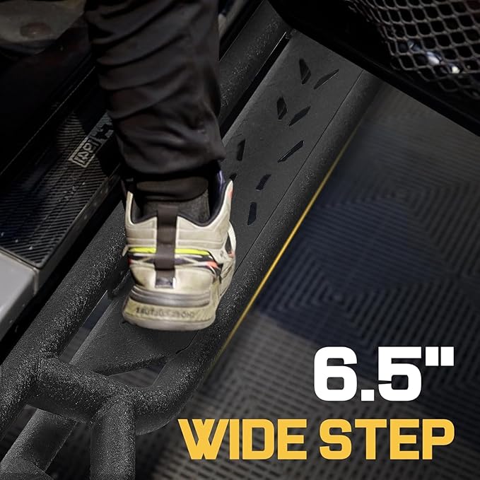 Wheel to Wheel Running Boards Compatible with 2020-2025 Jeep Gladiator Jt 4 Door, Bed Access Nerf Bars, Side Steps Made with Carbon Steel, Drop-Down Steps.