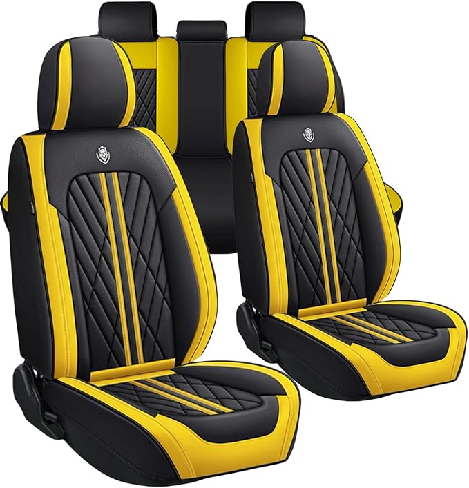 Universal Fit Waterproof Breathable Nappa Leather Automotive Vehicle Car Seat Covers Set Cushion Protector for Sedan SUV