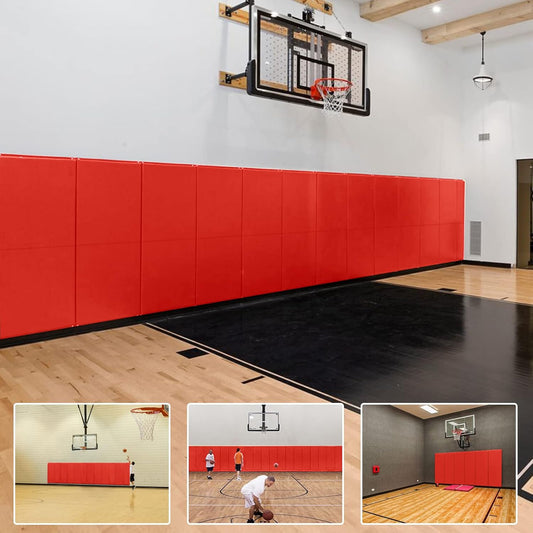PROGOAL 2"/4" Thick Foam Protection Wall Pad，Gym Basketball-Court Protectors，Durable Waterproof Padding for Wall-Mounted Basketball Hoops(60" L x 20" W)…