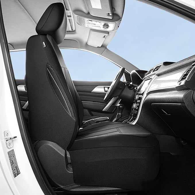 Neoprene Waterproof Seat Covers, Composite EVA Car seat Covers, Car Seat Covers Front Seats Airbag Compatible,Durable Universal Automotive Comfort for Most Cars,Trucks,SUVs(Black 816)