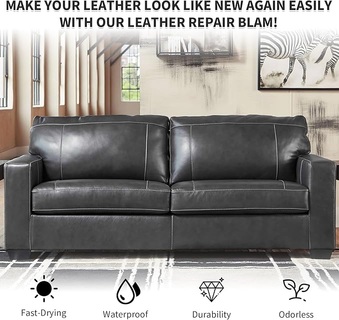 Dark Gray Leather Recoloring Balm,Leather Couch Scratch/Stain Remover,Leather Repair kit for Vinyl Furniture and Car Interior,Leather Dye Paint for Scratched and Faded Leather Couches