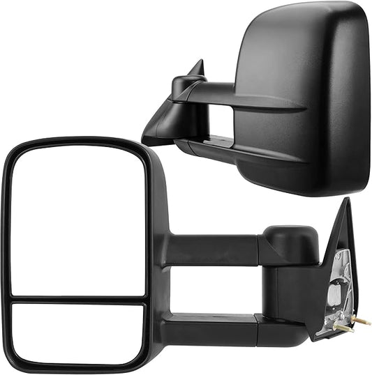 AUTOSAVER88 Towing Mirrors Compatible with 1988-1998 Chevy GMC C1500 C2500 C3500 K1500 K2500 K3500 Pickup Truck Manual Extendable Tow Mirrors, Driver and Passenger Sides Pair Set