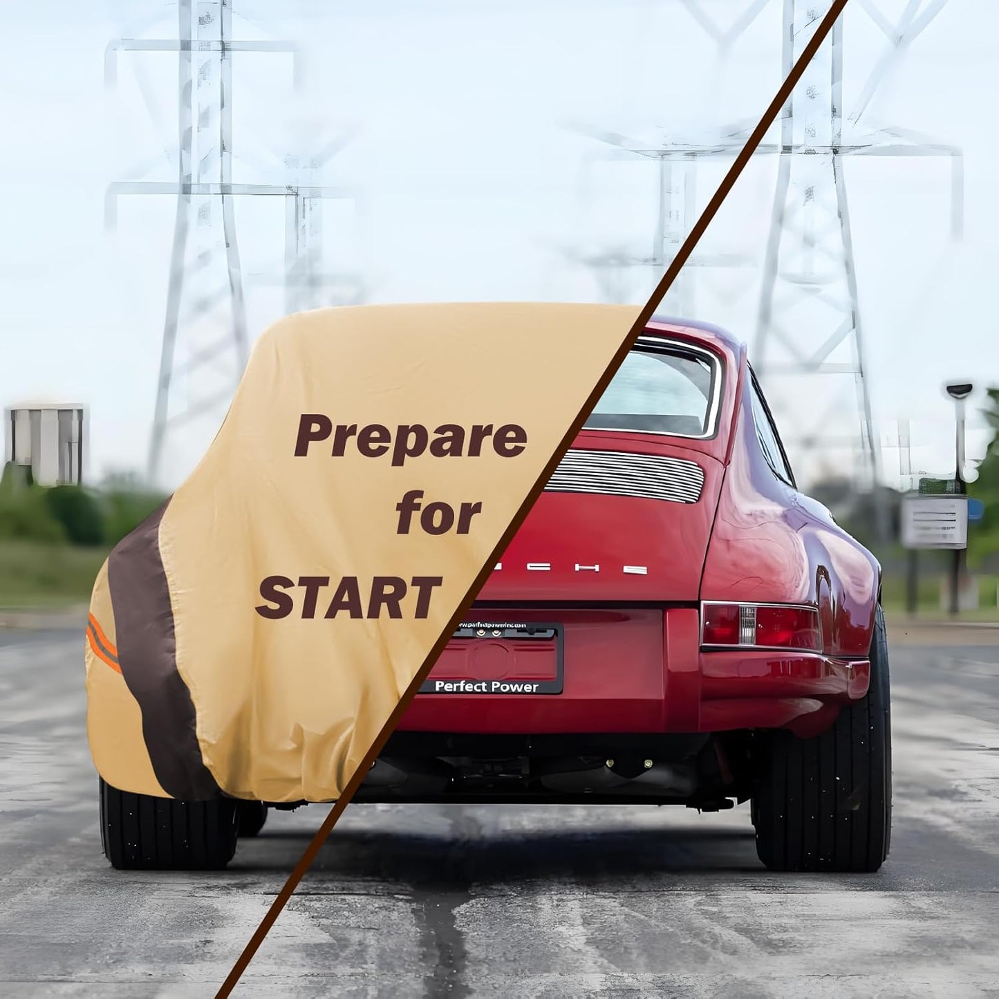 CRV Car Covers Waterproof All Weather Compatible with Honda CRV(1997-2024), Outdoor Anti-UV Sun Rain Protection Full Exterior Cover (Camel with Brown)