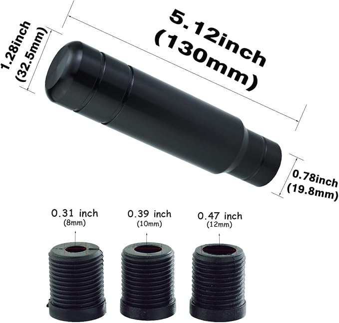 Abfer Metal Heavy Shift Knob, 5" Aluminum Alloy Weighted Gear Lever Stick Shifter Handle Fit Most Manual Vehicle (Black)