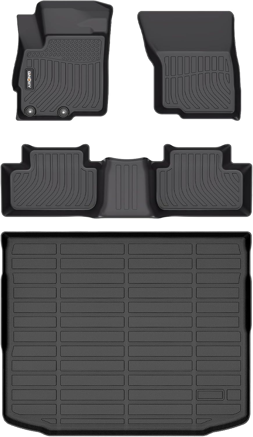 GINOWY-Floor Mats & Cargo Liner for Mitsubihi Outlander Sport 2011-2024, TPE All Weather Outlander Car Mats, Non-Slip Trunk Mat Floor Liners Waterproof Custom Fit Accessories Mats Black