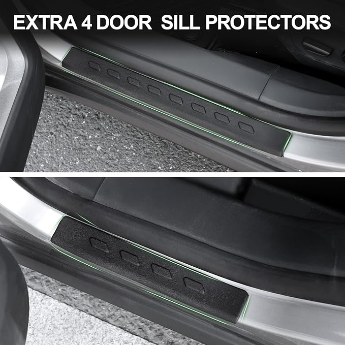 Floor Mats for 2022-2026 Ford Maverick (Only Gasoline Models), TPE All Weather Protection Interior Car Floor Liners Door Sill Guards for 2025 Maverick Gasoline Accessories