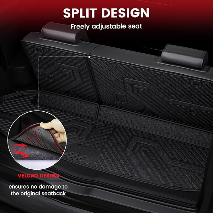 LASFIT Floor Mats for Toyota Highlander 2019-2014(Not for Hybrid), All Weather TPE Cargo Mats Floor Liner for Highlander LE/Limited/SE/XLE, Black(Not fit 2nd Row Bench Seating).