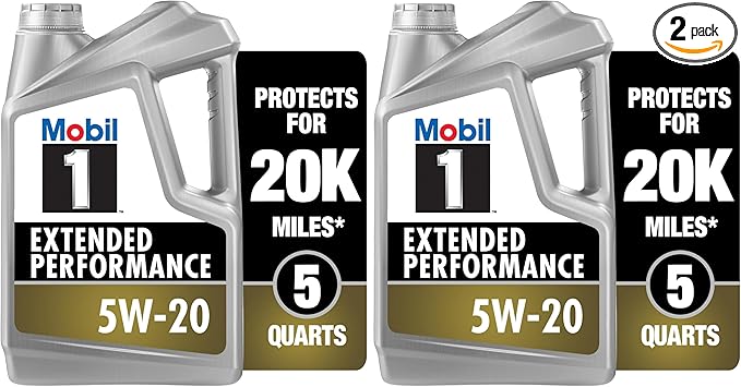 Mobil 1 Extended Performance Full Synthetic Motor Oil 5W-20, 5 Quart (Pack of 2)