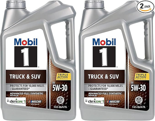 Mobil 1 Motor Oil 5W-30, 5 Quart | Full Synthetic | Truck & SUV | Pack of 2
