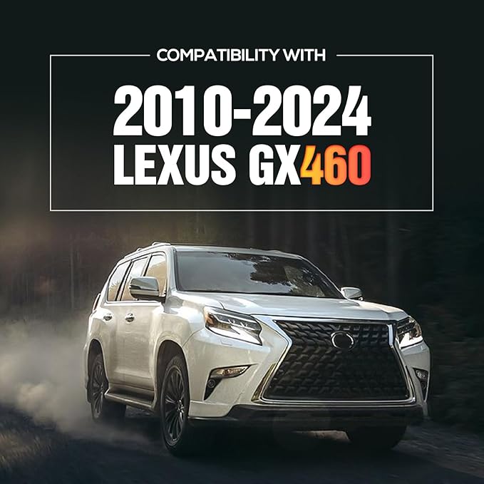 for GX460 Accessories Trailer Hitch Receiver, Class 3 Towing Hitch Kit with Cover Compatible with 2010-2024 GX460 GX 460, 2 Inch Class III Tow Hook Receiver Combo (Textured Black)