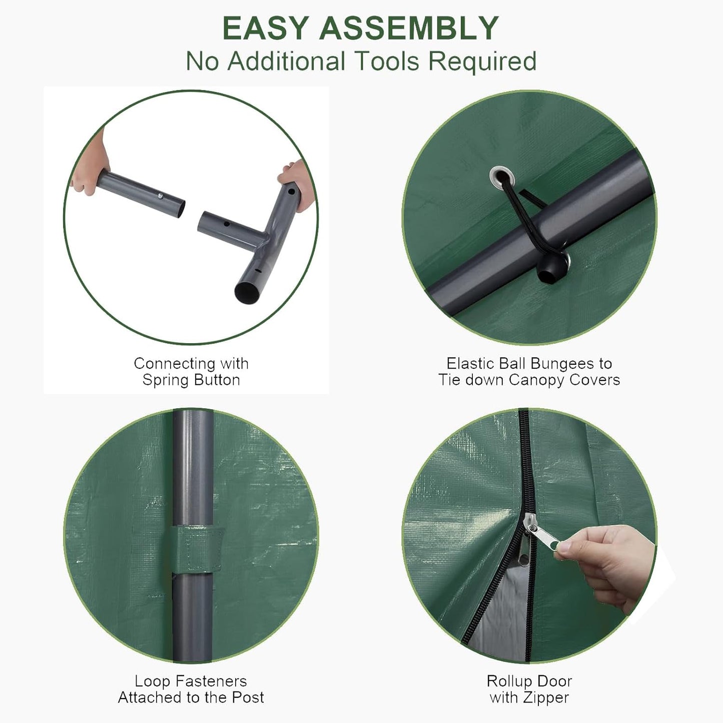 10x20ft Heavy Duty Carport with Removable Sidewalls,All Weather Carport Garage Party Tent Large Outdoor Canopy Storage Shed for Auto,Truck,Boat,Party (Green)