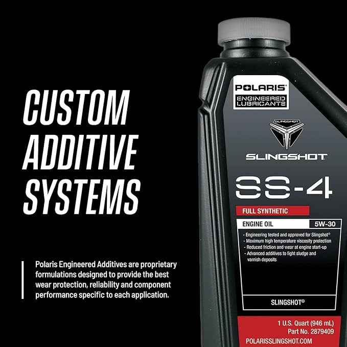 Polaris Slingshot SS-4 5W-30 Full Synthetic Engine Oil for All Models, High Temperature Viscosity Protection, Enhanced Engine Performance, Reduced Friction and Wear, 1 Quart, Qty 1-2879409