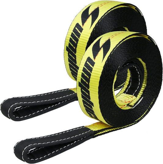 2 Pack Tow Strap 2" x 20 ft 20000 lbs Break Strength Kinetic Recovery Tow Rope with Loops,Emergency Towing Straps,Tree Saver Snatch Ropes for ATV,UTV,Car,Tractor,Vehicles,Boat,Trailer Accessories