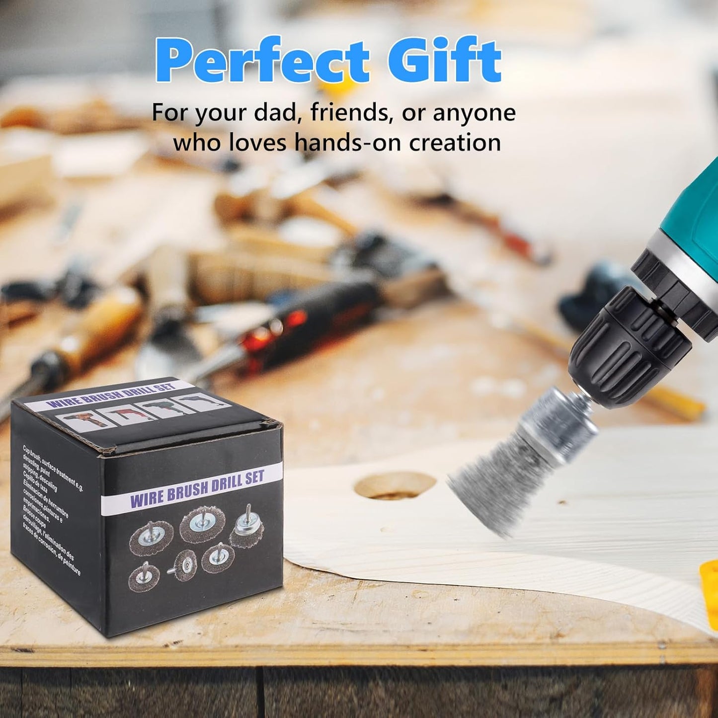 Rocaris 10-Pack Carbon Steel Wire Wheel, Cup, Pen Brush Set with 1/4-Inch Hex Shank for Rust Removal, Corrosion and Scrubbing Surfaces