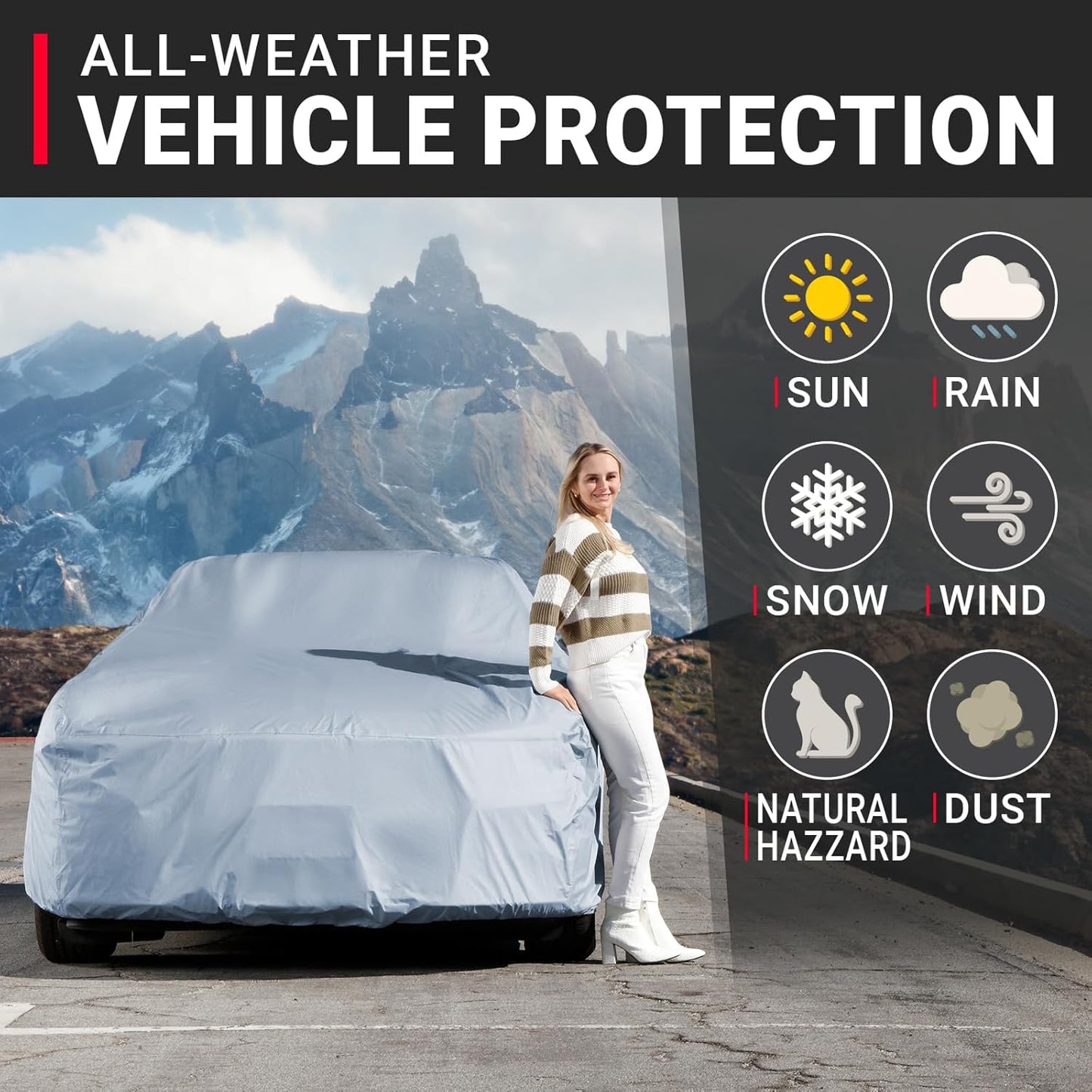 iCarCover Premium Car Cover for 1978-1988 Chevy Monte Carlo Heavy Duty Waterproof All-Weather Automobiles Custom Fit Indoor Outdoor UV Snow Protection Covers with Straps and Bag