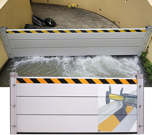 Reusable Heavy Duty Aluminum Flood Barriers for Home Exterior, Flood Protection Barriers Water Barrier Door Quick Detachable Garage Doors Detachable Mobile Rain Water Baffle ( H 55.1 inch L 7.5FT)