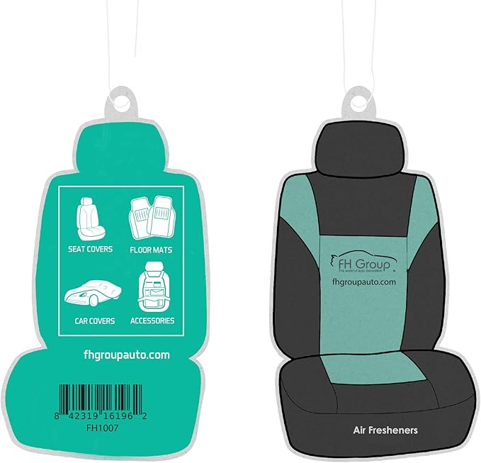 FH Group Gray Polyester Car Seat Cover, 3D Air Mesh, Front Set, Airbag Compatible, Universal Fit for Cars Trucks SUVs