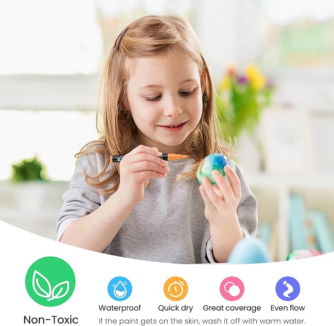 72 Colors Acrylic Paint Pens Markers, Extra Fine Tip Acrylic Paint Markers for Rock Painting, Ceramic, Wood, Plastic, Canvas, Glass, Card Making, DIY Crafts & Art Supplies