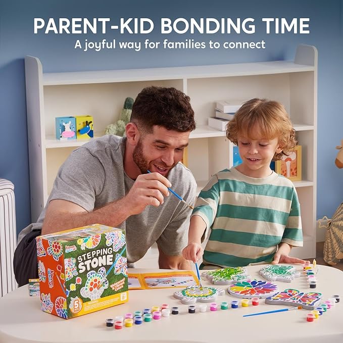 Klever Kits Stepping Stones Painting Kit for Kids - Paint 5 Garden Stones, Ceramic Garden Decor, Unicorn Craft Kits for Boys, Gifts for Boy, Girl Age 8+ Year Old - Summer Gift