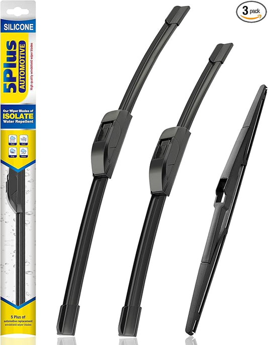 5 PLUS® Silicone Windshield Wipers Replacement for 2007-2015 MAZDA CX-9 Wiper Blades(Set of 3),Automotive Replacement Windshield Wiper Blades For My Car-26"/17"/14"