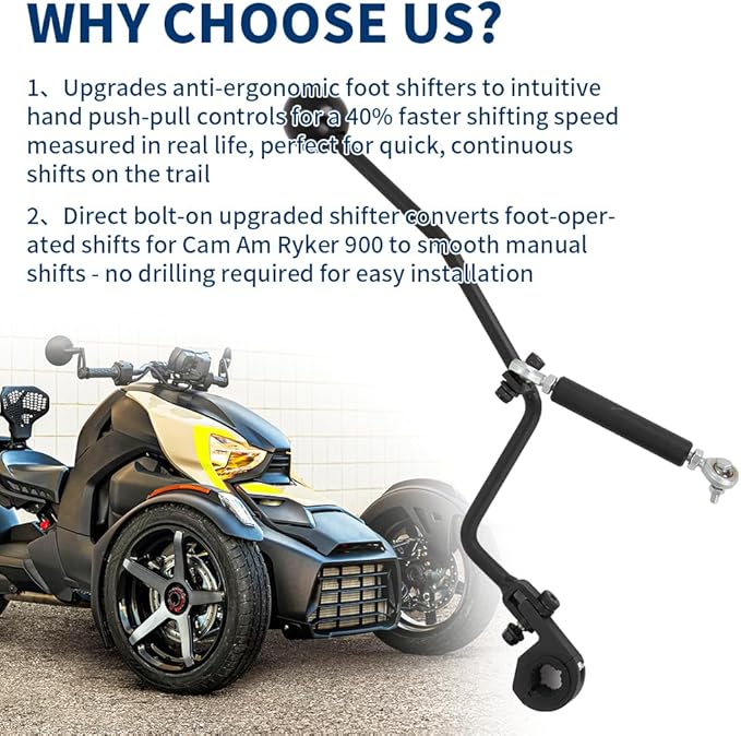 Hand Shifter for Cam Am Ryker 900 Models Forward/Reverse Shifter Kit Aluminum