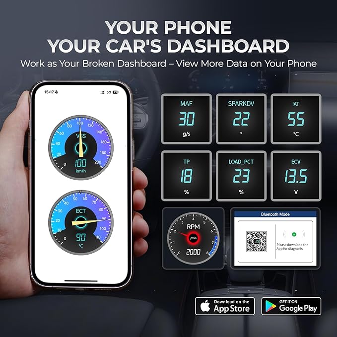 AUTOPHIX DM5900 OBD2 Scanner Diagnostic Tool Car Scanner for Engine Transmission ABS SRS, 12V Battery Tester, Diagnostic Scan Tool for ABS Airbag, Check Engine Code Reader with Lifetime Free Updates
