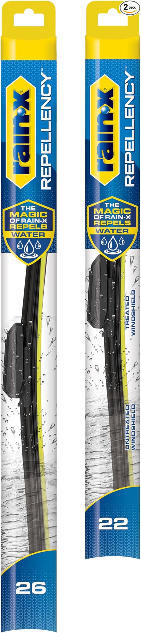 Rain-X 810356 Repellency Water Repellent Wiper Blades, 26" & 22" Windshield Wipers,New & Improved Version of Latitude [Amazon Exclusive]