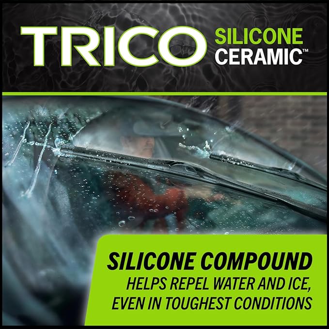 TRICO Silicone Ceramic™ (90-2418) 24 & 18 Inch Pack of 2 Automotive Replacement Windshield Wiper Blades For my Car, Ceramic Coated Silicone Super Premium Beam Blade for Select Vehicle Models