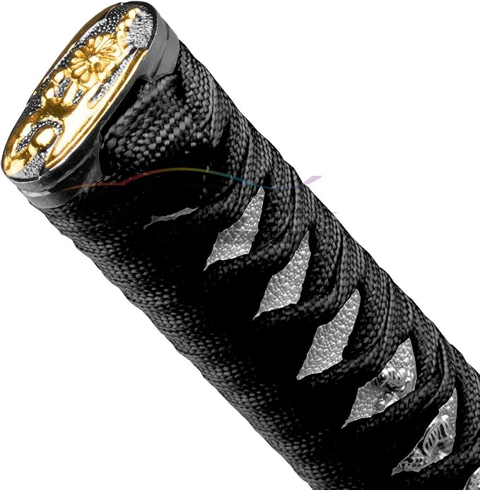 EZAUTOWRAP 15cm Black White Shift Knob Samurai Sword Alloy Katana with Adapter Universal