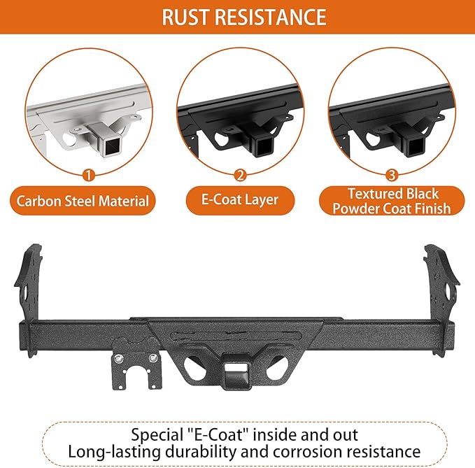 Hooke Road Tacoma Trailer Hitch Class 3 Standard 2" Receiver Tube Towing Tongue for 2005-2015 Toyota Tacoma (Excluding X-Runner)