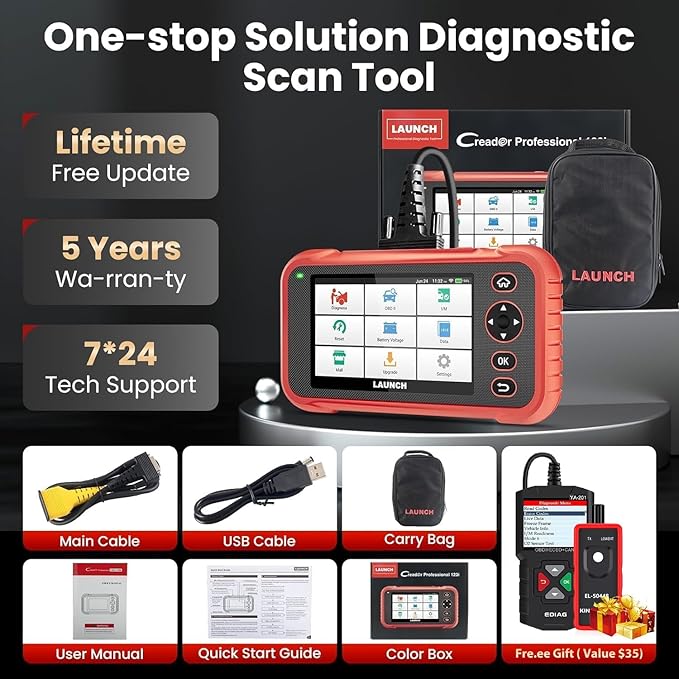 LAUNCH OBD2 Scanner CRP123I V2.0,Scan Tool Upgrade of CRP123E/CRP129E for ABS/SRS/at/ENG, FCA SGW, 7 Reset Services, Oil/Brake/BMS/SAS/DPF/ABS Bleeding/Throttle Adaption, Free Lifetime Upgrade