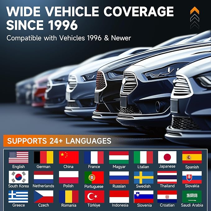 FOXWELL NT716 Bidirectional OBD2 Scanner – ABS, Airbag, Transmission, Engine Scanner with 9 Service Resets Including ABS Bleeding Oil Light, EPB, BMS, DPF, Throttle Relearn, Orange